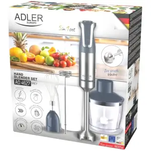 Блендер Adler AD 4627 grey ручний/ 1800Вт/ 20 швидк./ TURBO/ чаша для змішування 600мл (AD4627G) UA