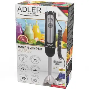 Блендер Adler AD 4625 black ручний/ 1500Вт/ 5 швидк./ без чаші/ Turbo/ чорний (AD4625B) UA