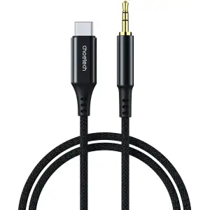 Кабель AUX Type-C - TRS Audio M/M 1.0 м DAC Chip 96kHz, чорний Choetech (AUX006) UA