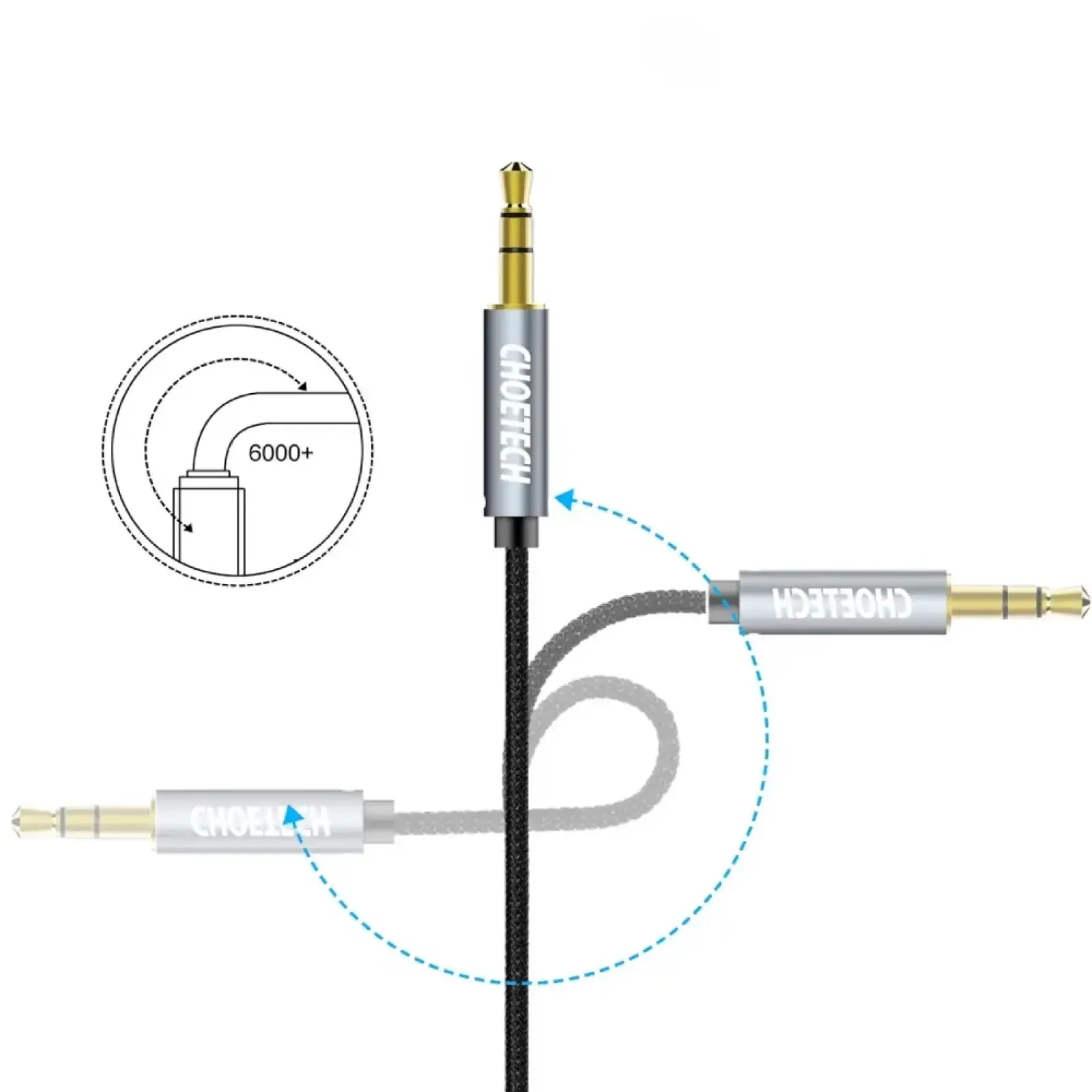 Кабель AUX - TRS Audio 3.5мм M/M 1,2м Choetech (AUX002) UA