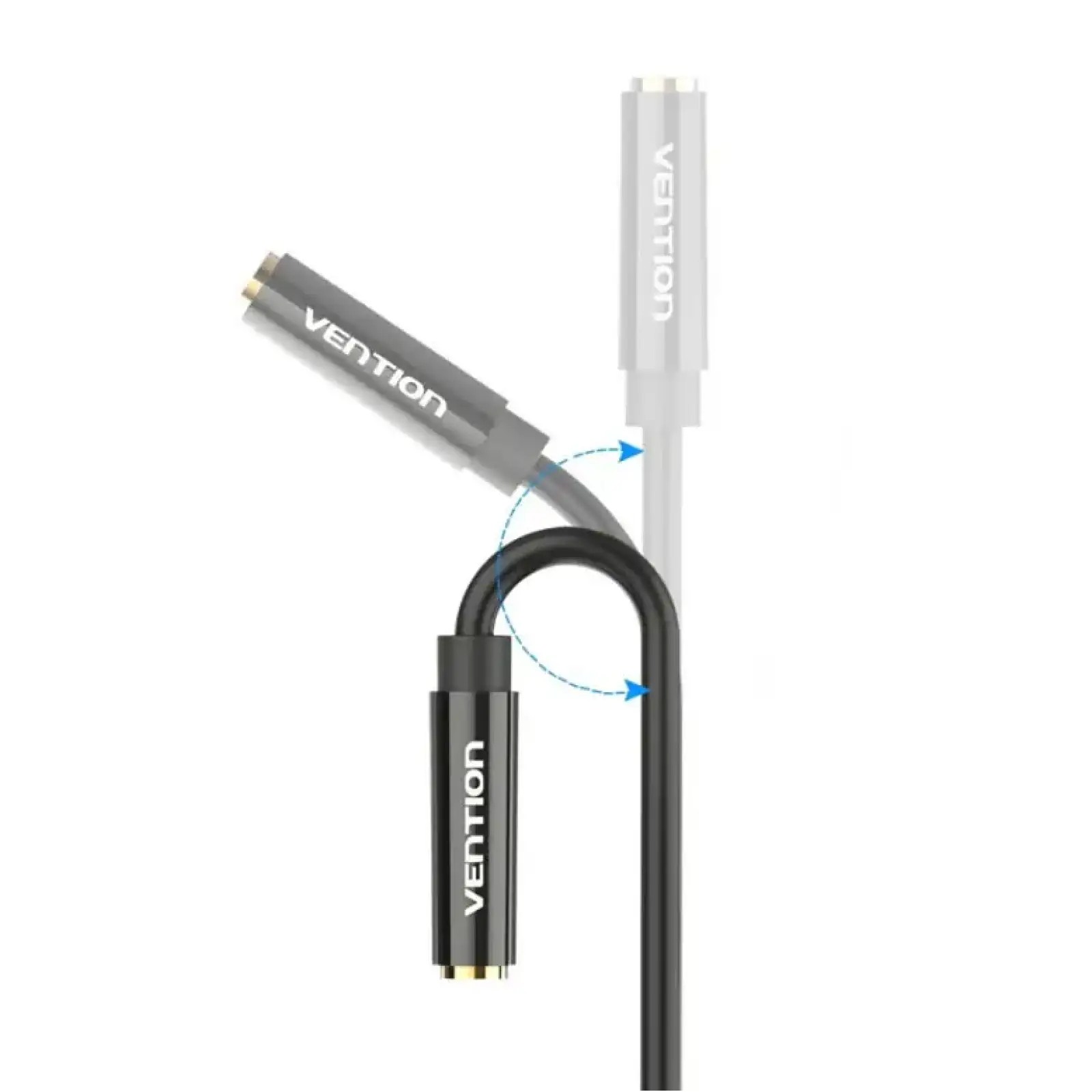 Перехідник Audio Jack TRS M -> 2xF, 0.3м Stereo Splitter чорний Vention (BBSBY) UA