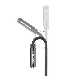 Перехідник Audio Jack TRS M -> 2xF, 0.3м Stereo Splitter чорний Vention (BBSBY) UA