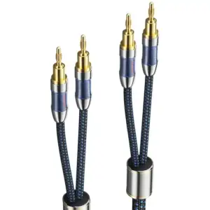 Кабель HiFi Audio Speaker Cable 10.0м,Banana 2xM/M,4N OFC Silver, Gold-Plated,TPE + обплетення,Vention (BLBLL) UA