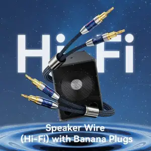 Кабель HiFi Audio Speaker Cable 10.0м,Banana 2xM/M,4N OFC Silver, Gold-Plated,TPE + обплетення,Vention (BLBLL) UA