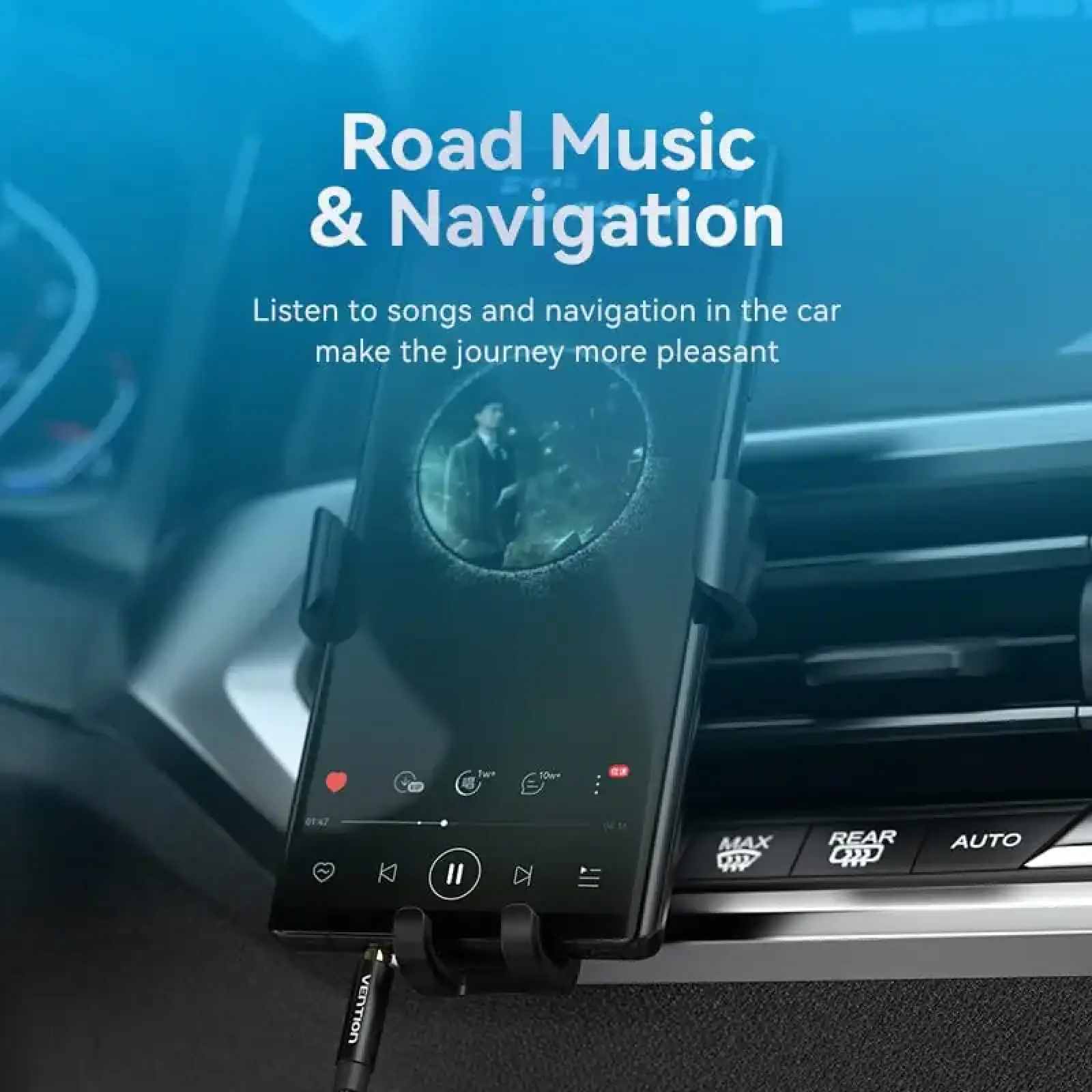 Кабель AUX Audio TRS M/M, 1.0м, чорний, обплетення, Vention (BAWBF) UA