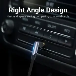 Кабель AUX Audio TRS M/M, кут 90°, 3.0м, сірий, Aluminum Alloy Vention (BANHI) UA