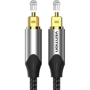 Кабель Audio оптичний Toslink M/M - S/PDIF, 2м, Dolby Digital 5.1, обплетення, сірий Vention (BAVHH) UA