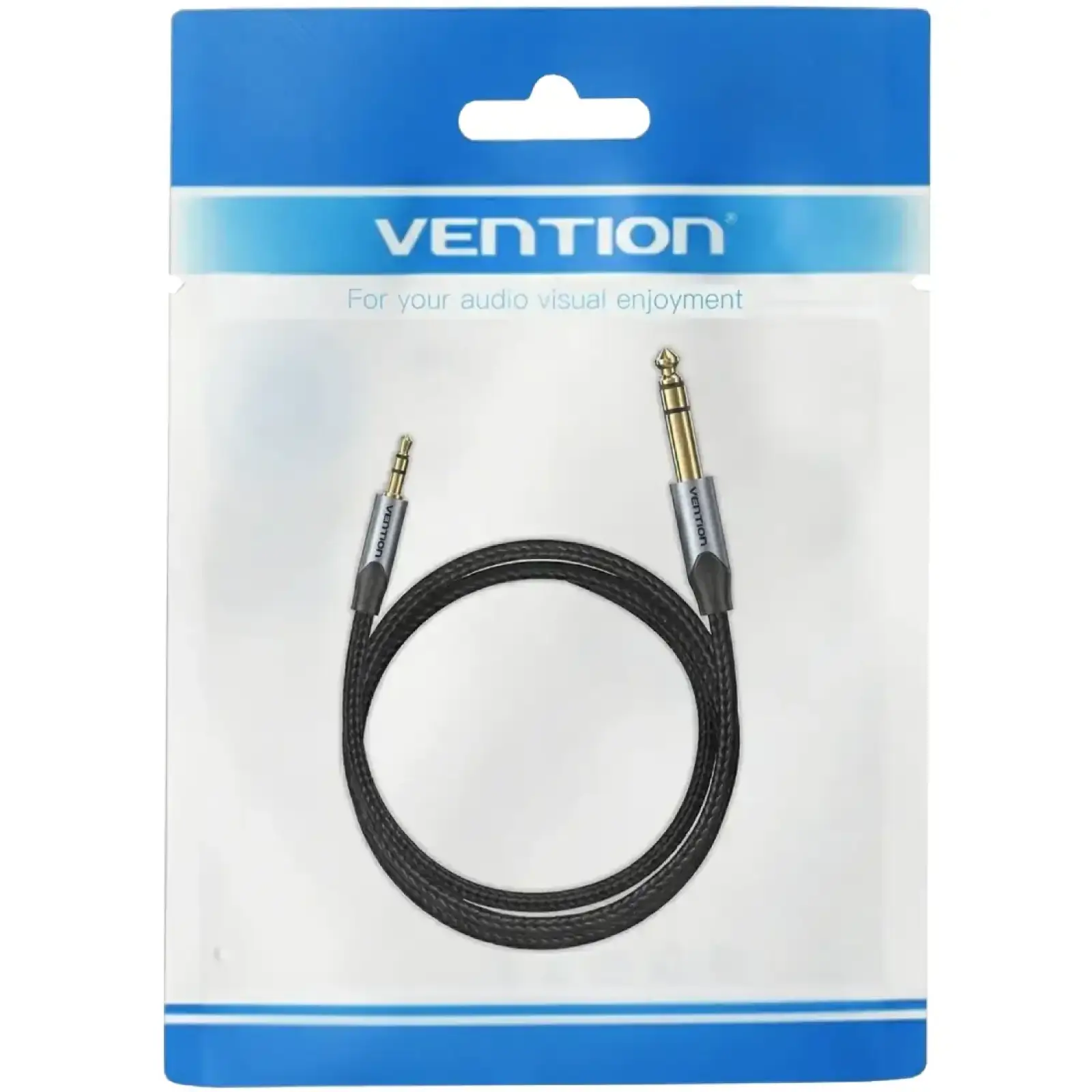 Кабель AUX Audio TRS M-M 3.5мм-6,35мм, 3.0м, сірий, Aluminum Alloy, Vention (BAUHI) UA