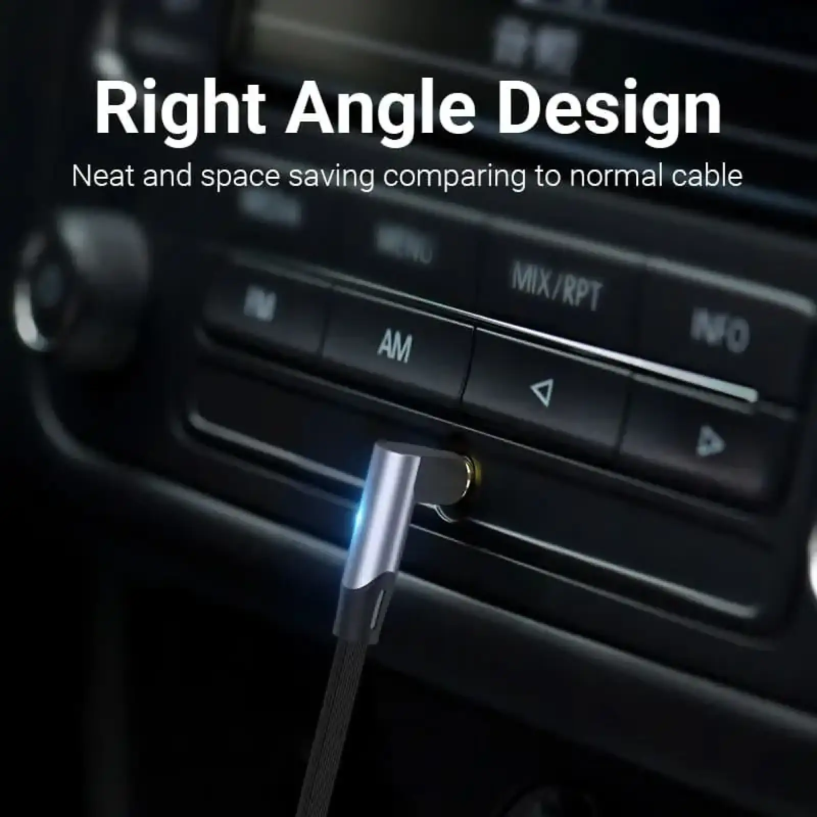 Кабель AUX Audio TRS M/M, кут 90°, 5.0м, сірий, Aluminum Alloy Vention (BANHJ) UA