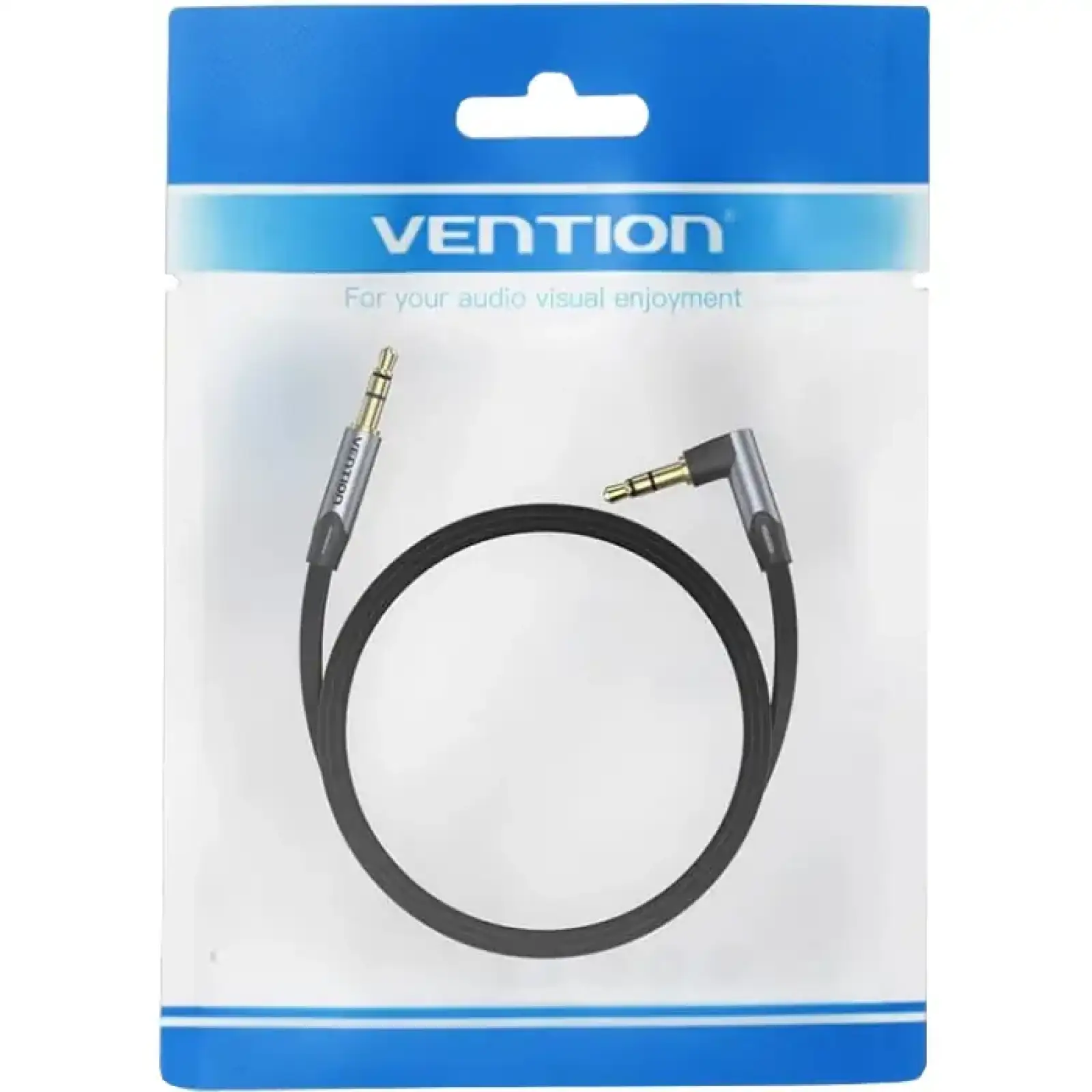 Кабель AUX Audio TRS M/M, кут 90°, 0.05м сірий, Aluminum Alloy Vention (BANHD) UA