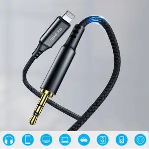 Кабель AUX Audio Lightning - TRS 3.5мм M/M 2м Choetech (AUX009) UA