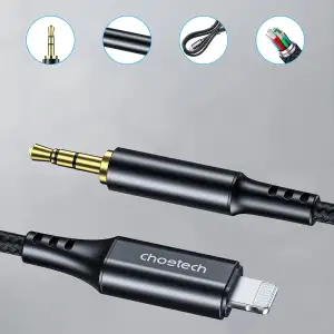 Кабель AUX Audio Lightning - TRS 3.5мм M/M 2м Choetech (AUX009) UA