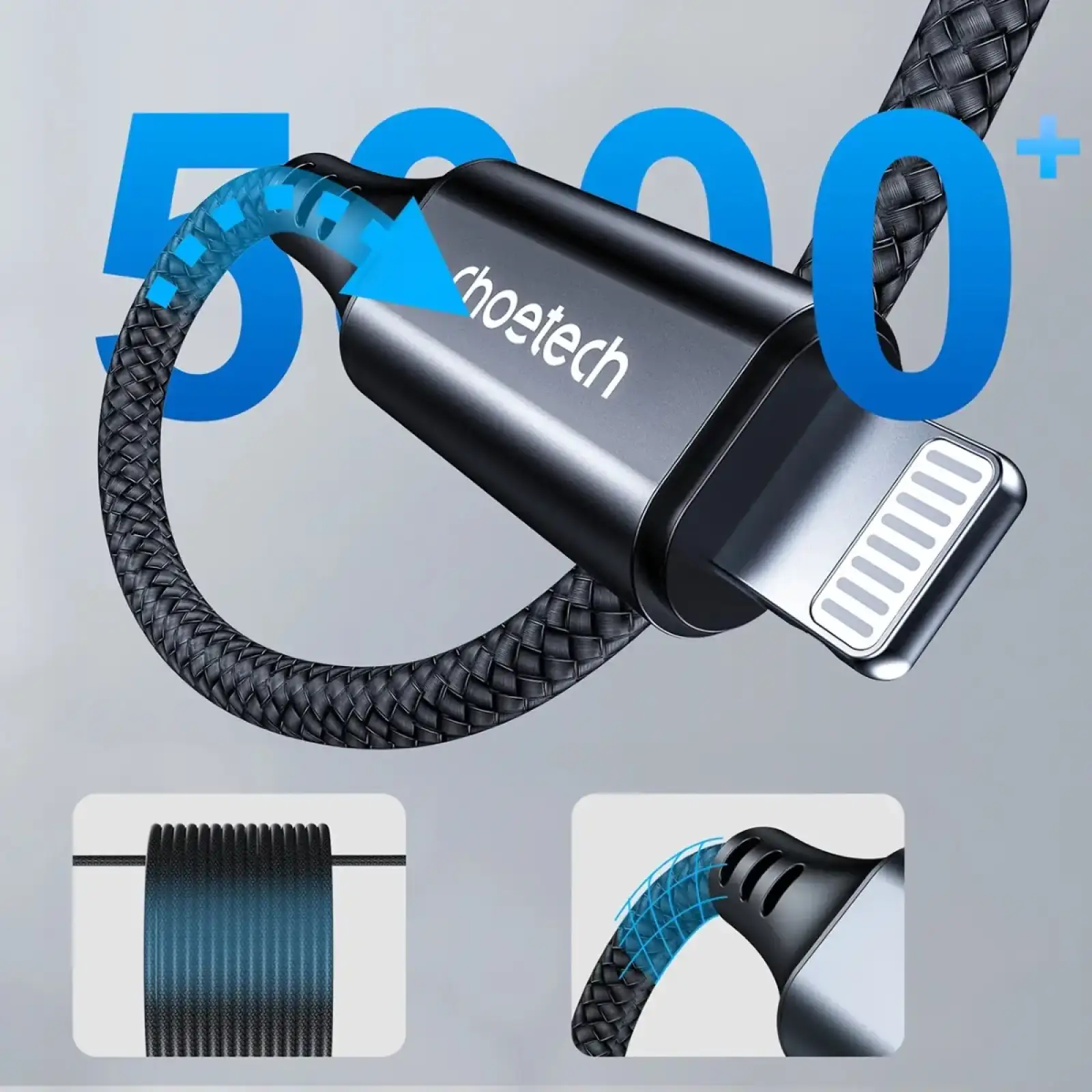 Кабель AUX Audio Lightning - TRS 3.5мм M/M 2м Choetech (AUX009) UA