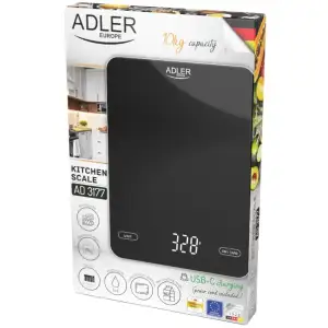 Ваги кухонні Adler AD 3177 black (AD3177B) UA
