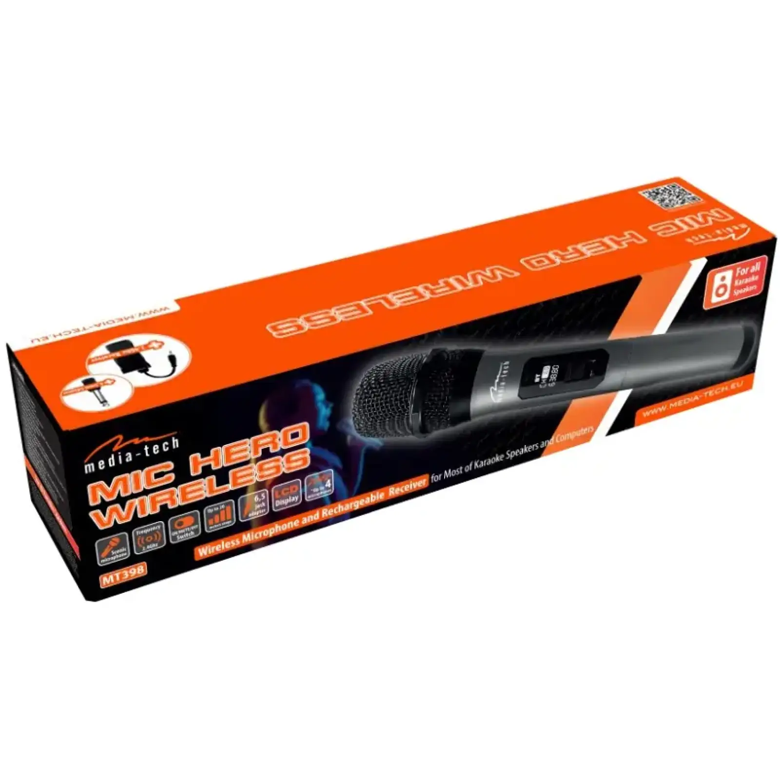 Мiкрофон Media-Tech MIC HERO Wireless for KARAOKE systems + USB-C receiver (MT398) UA
