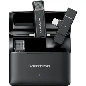 Микрофонная радиосистема Vention USB-C 2-Pack Wireless Lavalier with Charging Case (NCAB0) UA