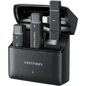 Микрофонная радиосистема Vention USB-C 2-Pack Wireless Lavalier with Charging Case (NCAB0) UA