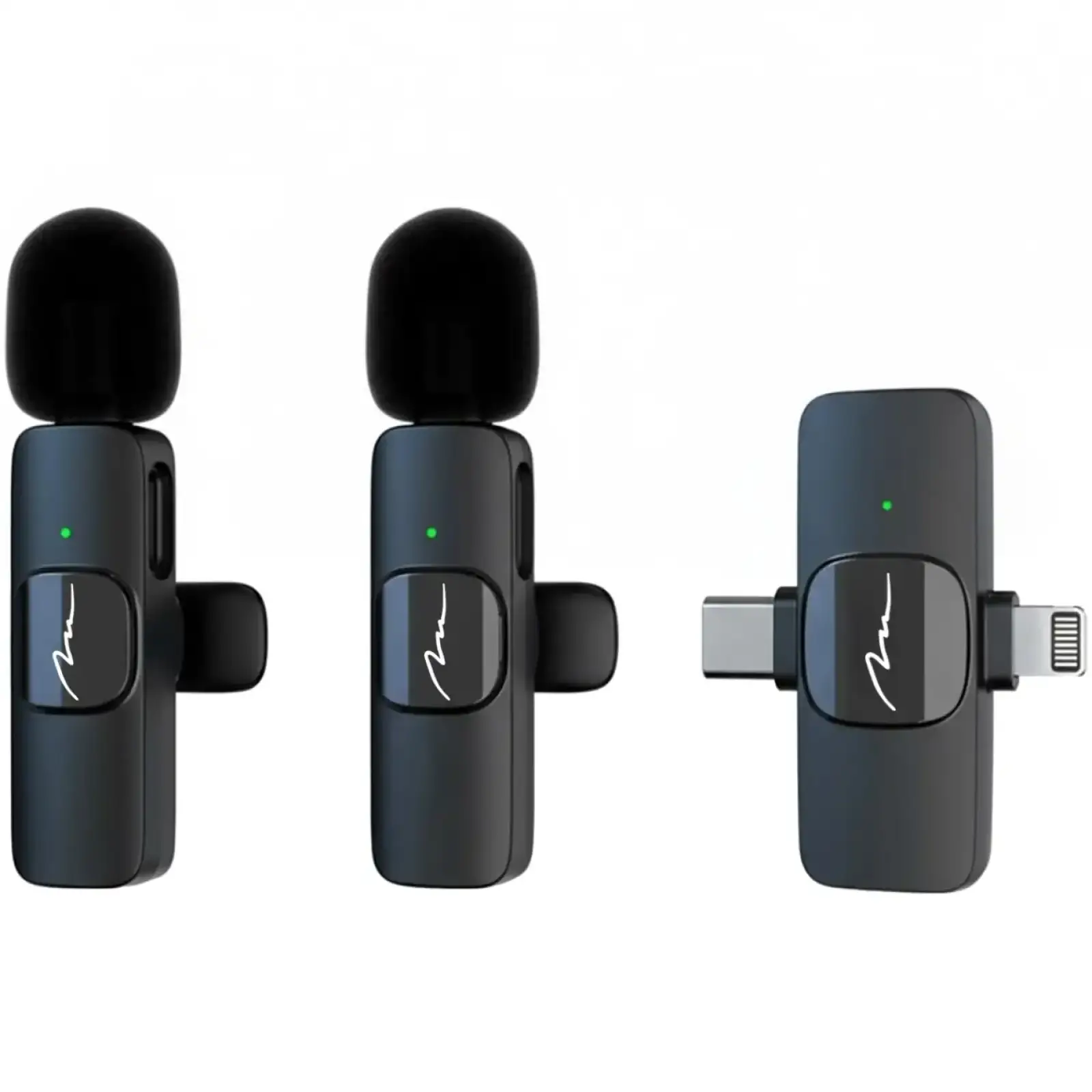 Бездротовий петличний мікрофон Media-Tech USB-C/Lightning 2-Pack Micro-Mic Duo MT416 Black UA