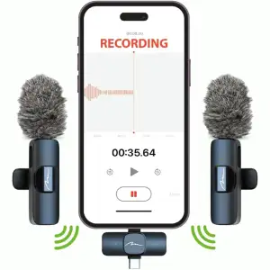 Бездротовий петличний мікрофон Media-Tech USB-C/Lightning 2-Pack Micro-Mic Duo MT416 Black UA