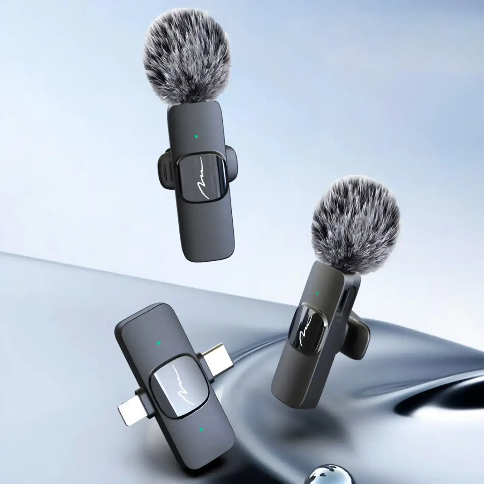 Бездротовий петличний мікрофон Media-Tech USB-C/Lightning 2-Pack Micro-Mic Duo MT416 Black UA
