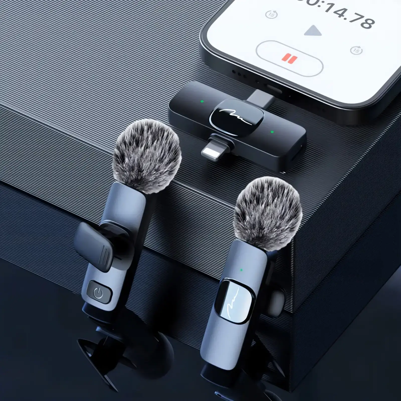 Бездротовий петличний мікрофон Media-Tech USB-C/Lightning 2-Pack Micro-Mic Duo MT416 Black UA