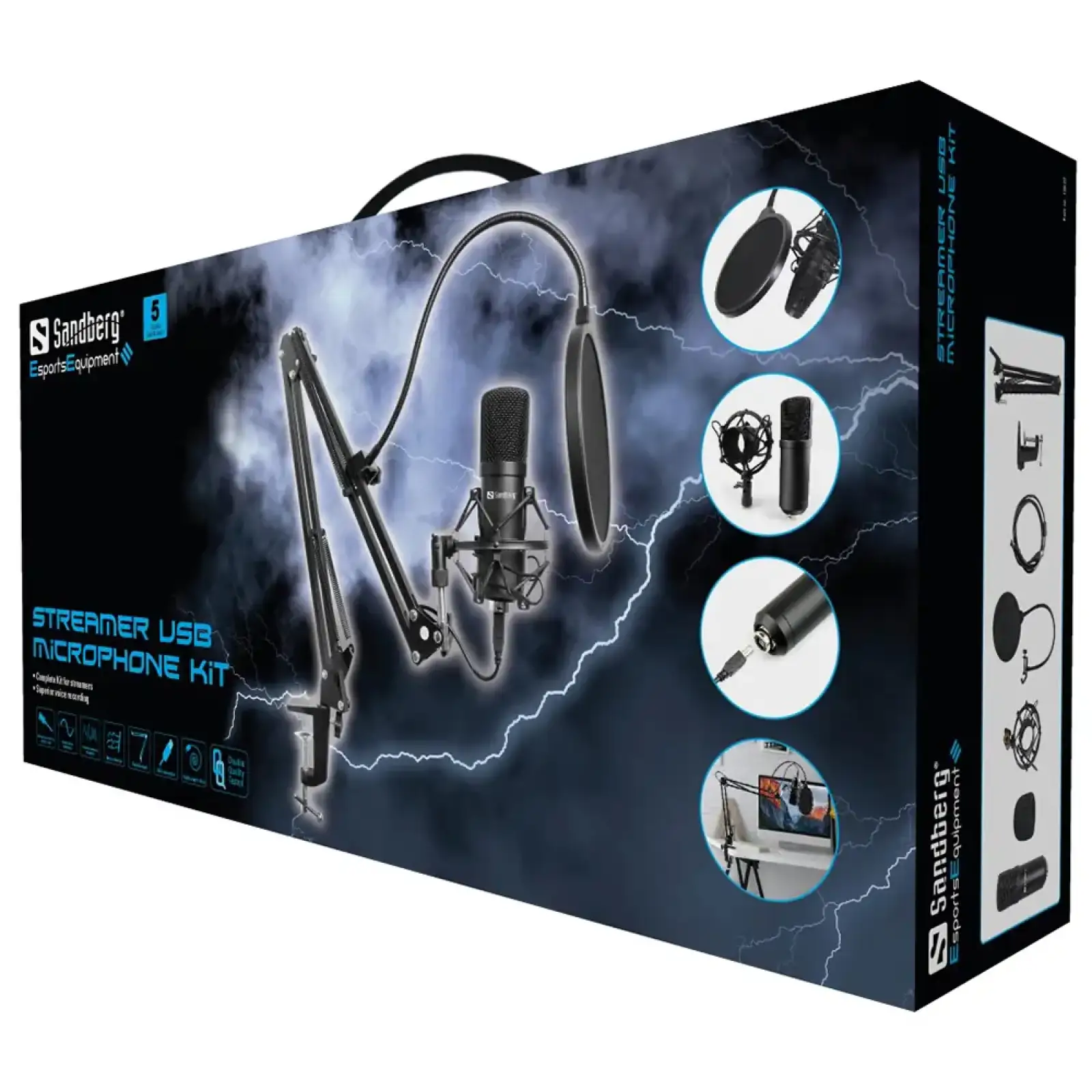 Мікрофон Sandberg Streamer Kit USB (126-07) UA