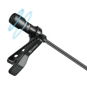 Мікрофон петличний Sandberg Streamer USB Clip USB-A/USB-C, провідний, кабель 3м, чорний (126-40) UA