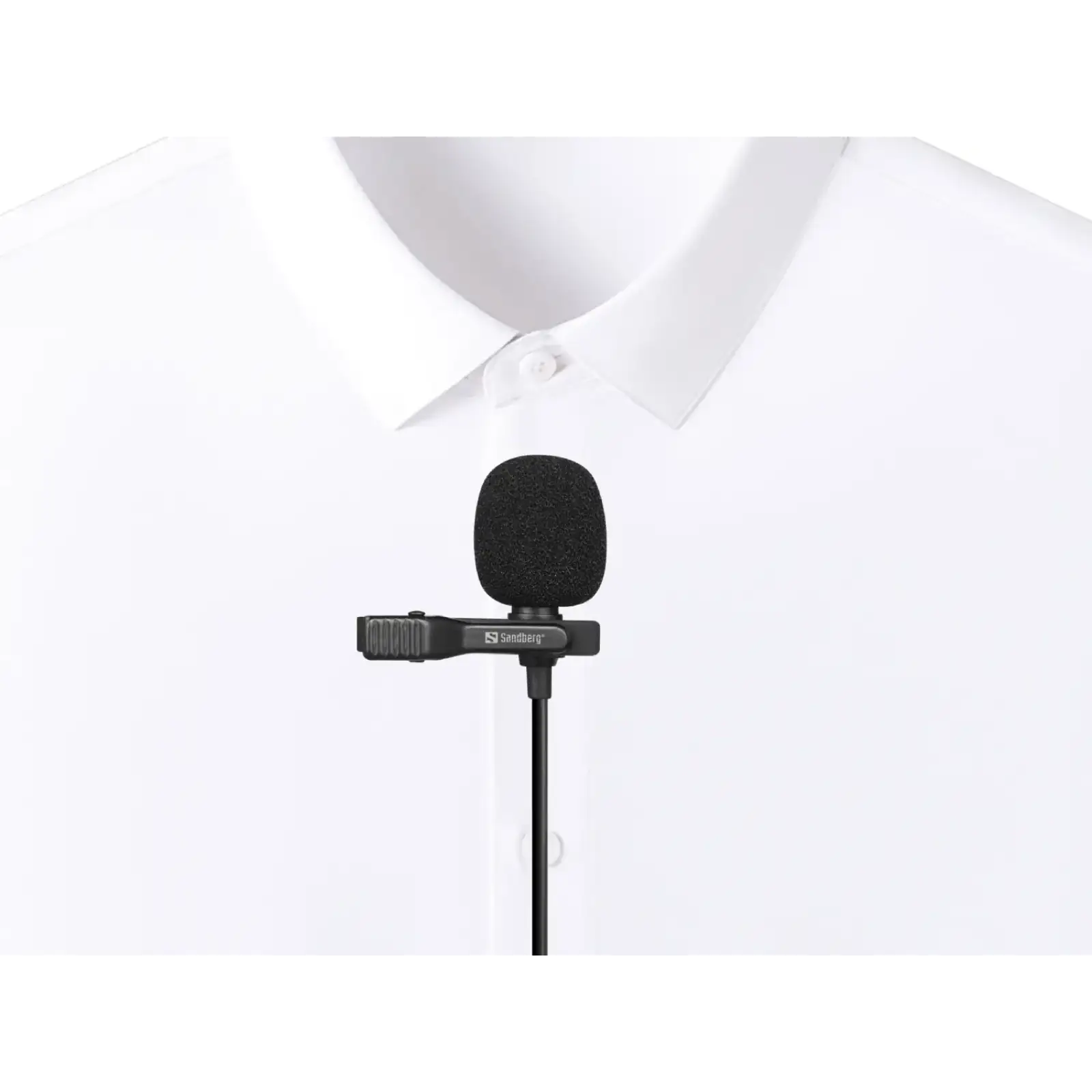 Мікрофон петличний Sandberg Streamer USB Clip USB-A/USB-C, провідний, кабель 3м, чорний (126-40) UA