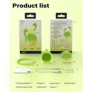 Навушники TWS Acefast T9 avocado green (6974316282556) UA
