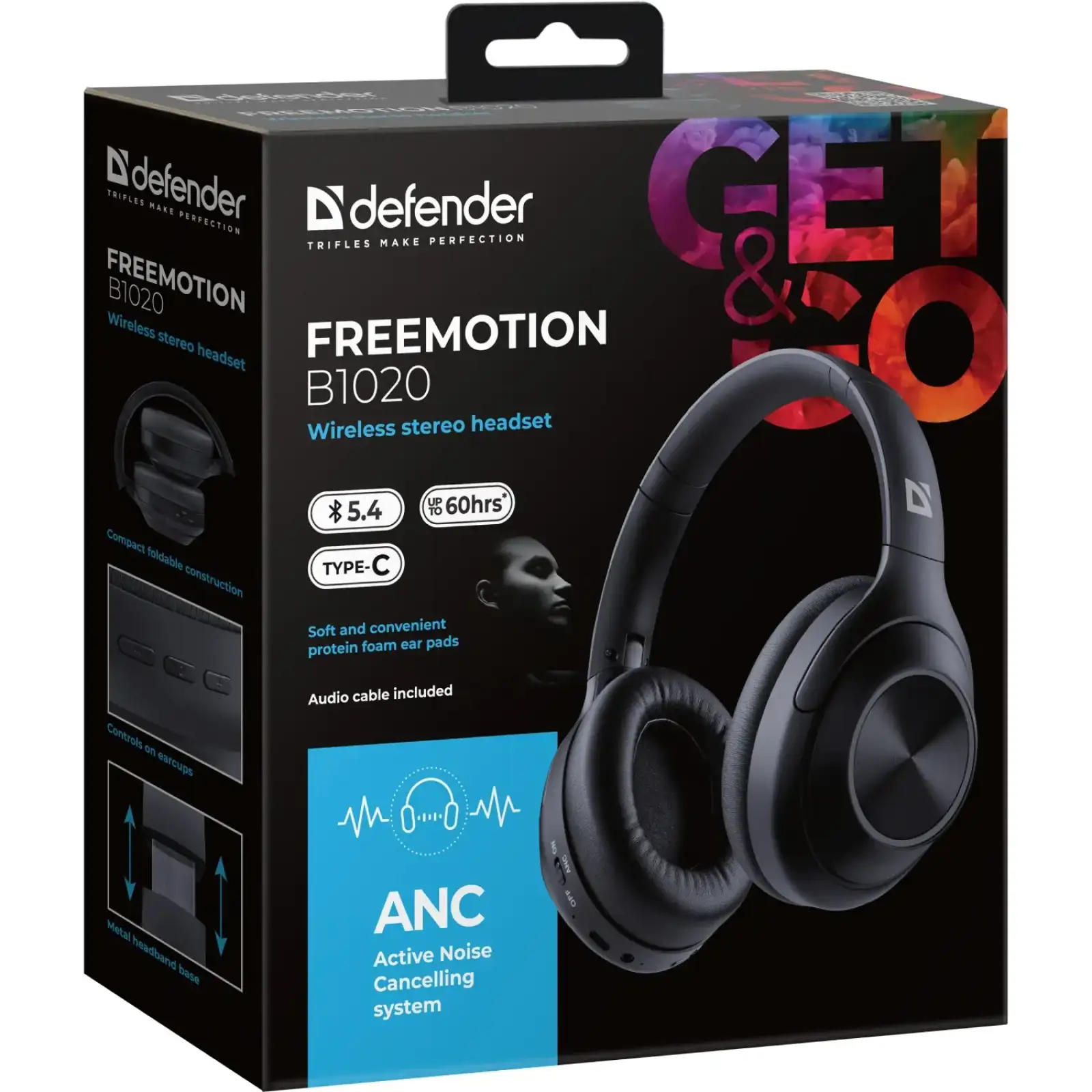 Гарнітура Defender FreeMotion B1020 ANC Bluetooth Black (62020) UA