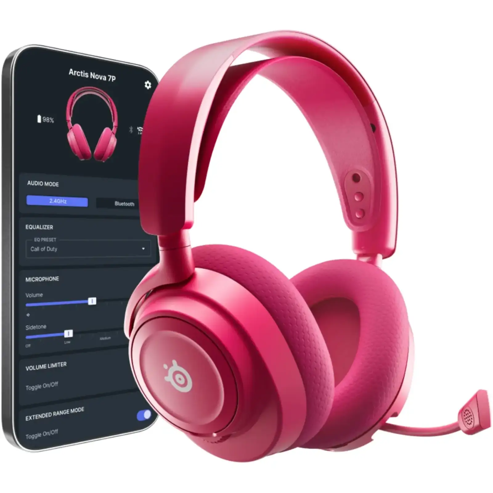Ігрова гарнітура SteelSeries Arctis Nova 7P Gen 2 Wireless Magenta PC/PS/SW/MAC/MOB (61746) UA