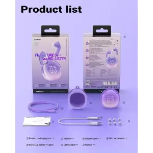 Навушники TWS Acefast T9 grape purple (6974316282563) UA