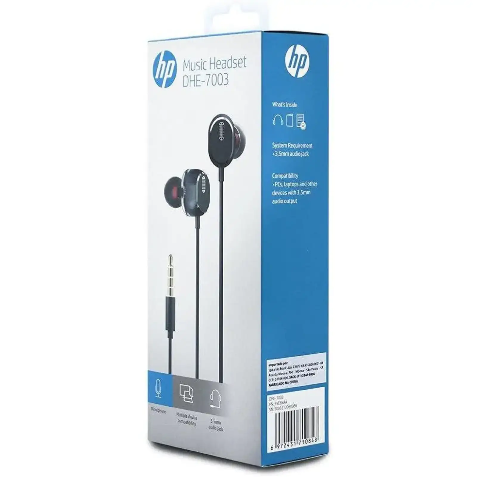 Гарнитура HP DHE-7003 Volume Control Black UA