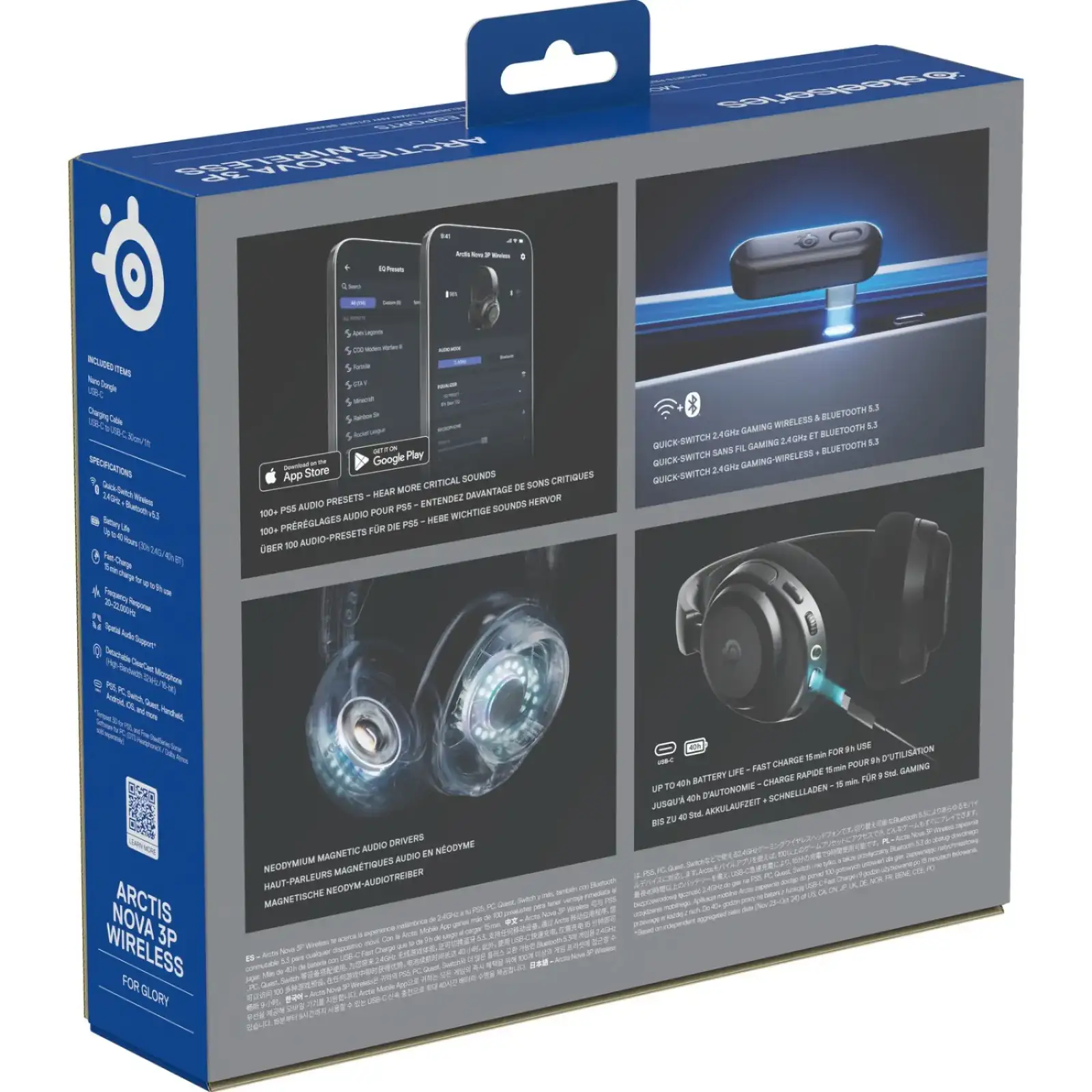 Ігрова гарнітура SteelSeries Arctis Nova 3P Wireless MultiPlatform Black (61686) UA