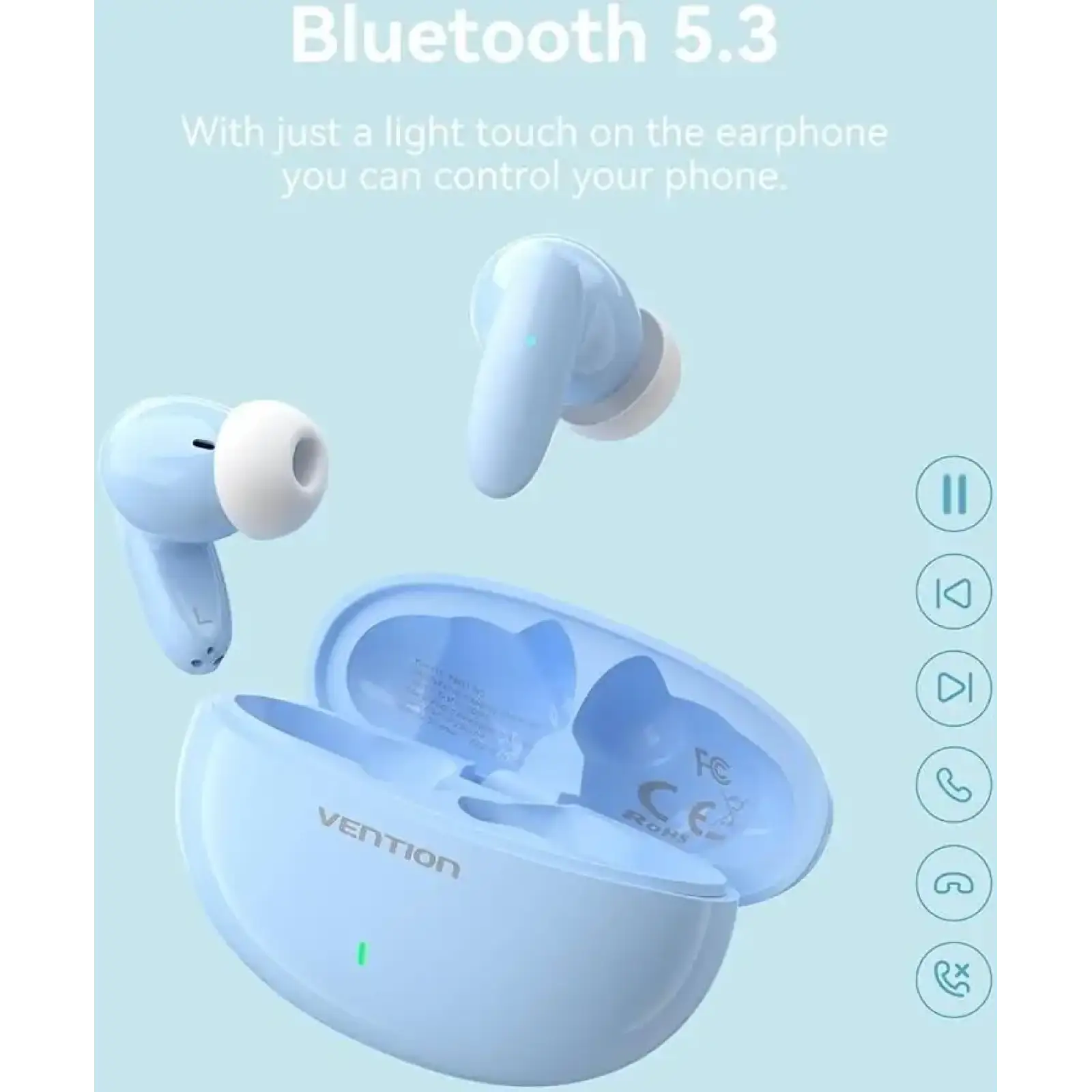 Навушники TWS Vention Elf Earbuds E01 Blue (NBFS0) UA