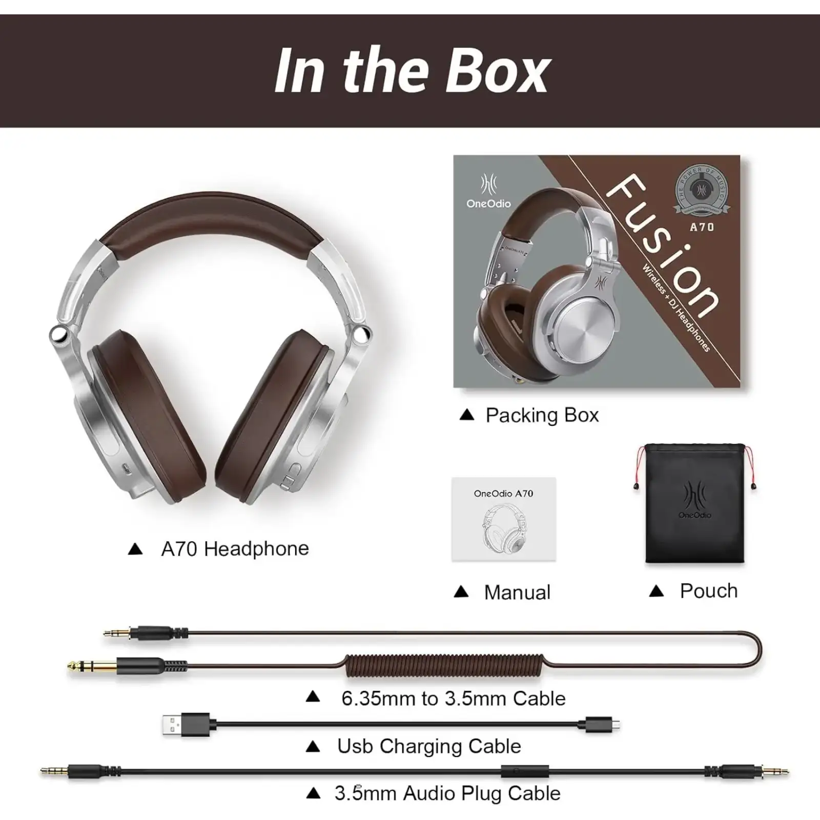 Гарнитура OneOdio Fusion A70 Silver Brown (A70 Silver Brown) UA
