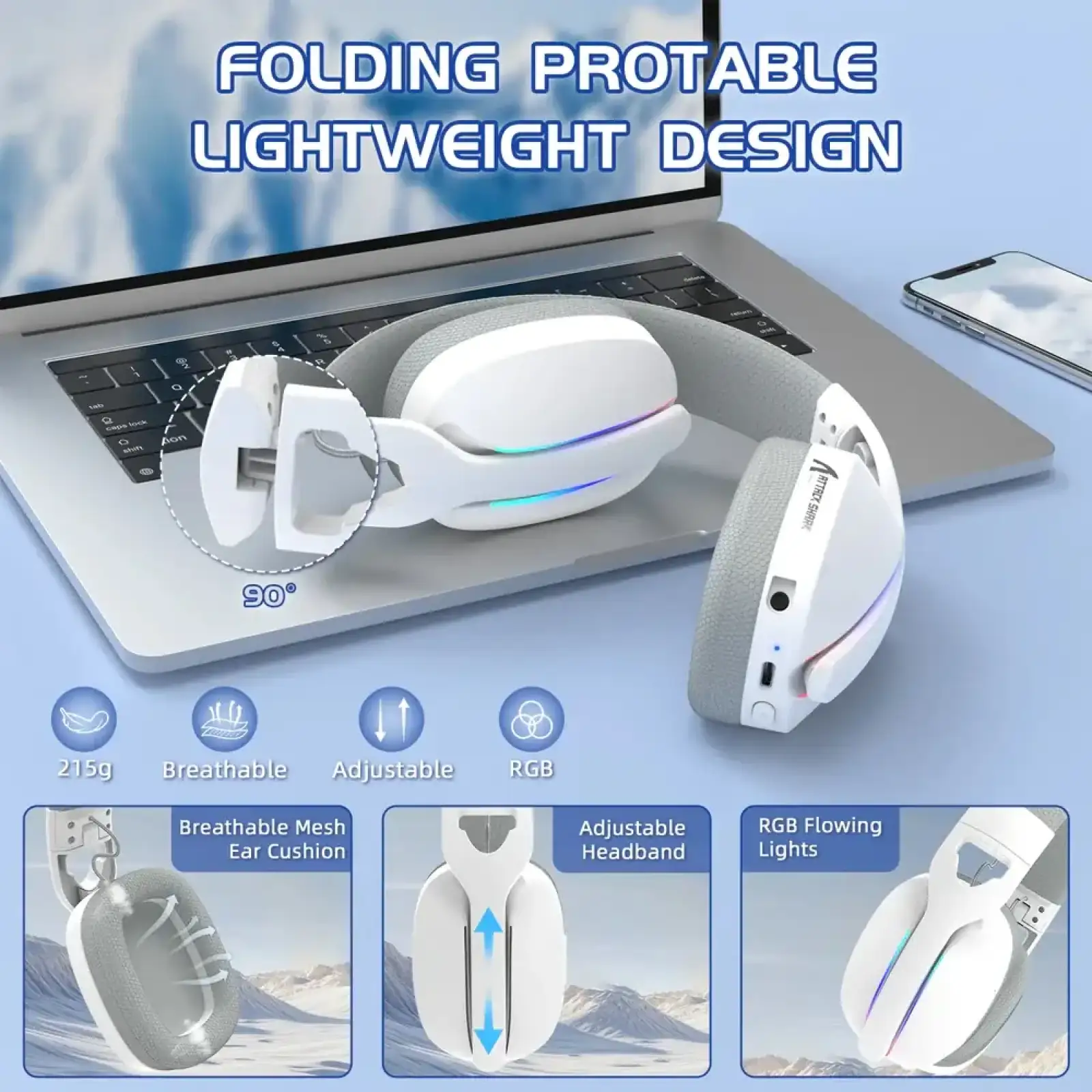 Игровая гарнитура Attack Shark L90 White (L90W_AS) UA