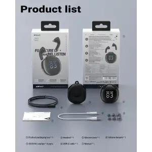 Навушники TWS Acefast T9 obsidian black (6974316282570) UA
