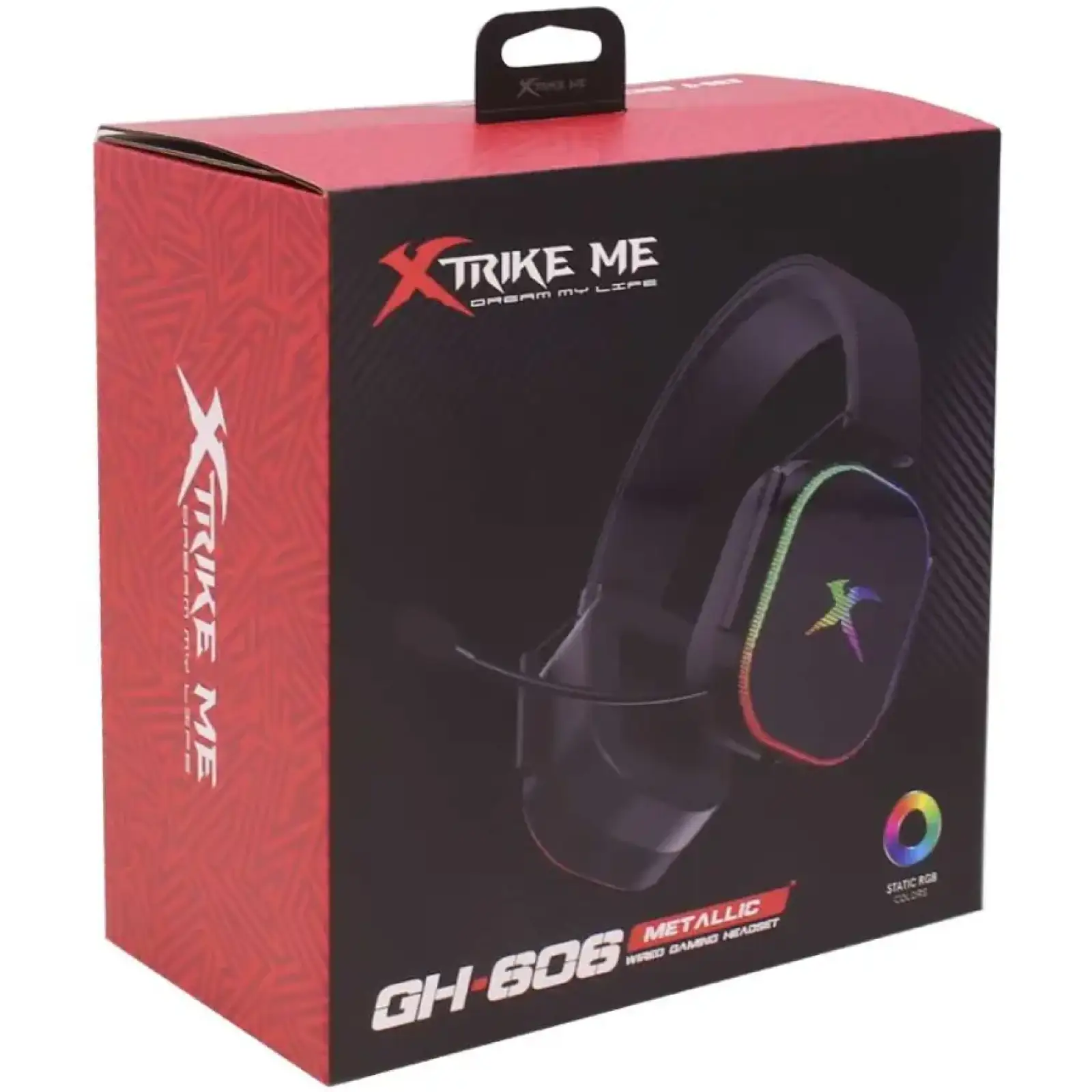 Ігрова гарнітура XTRIKE ME GH-606 XBOX/PS/PC, USB+3,5 мм, статичне RGB, кабель 2м, чорна UA