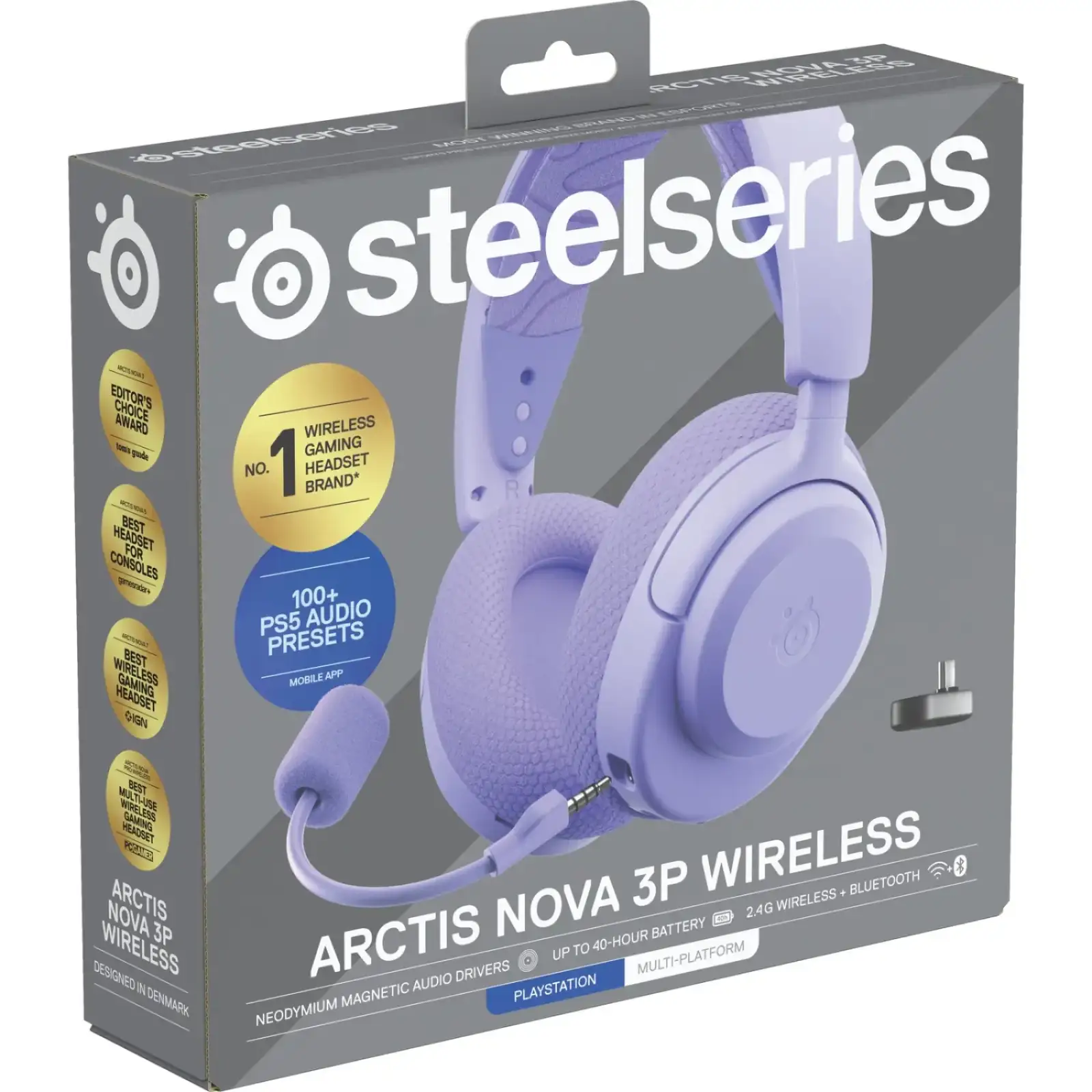 Ігрова гарнітура SteelSeries Arctis Nova 3P Wireless MultiPlatform Lavender (61692) UA