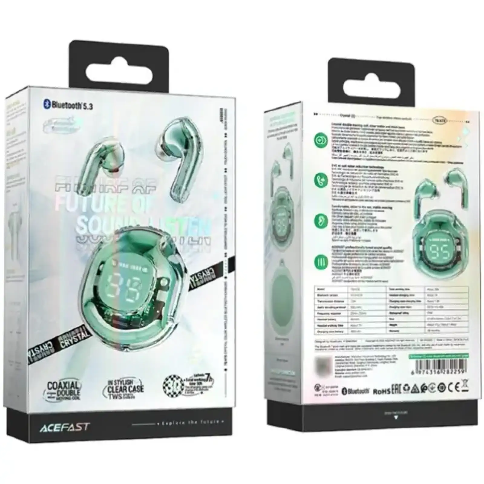 Навушники TWS Acefast T8 mint green (6974316282259) UA