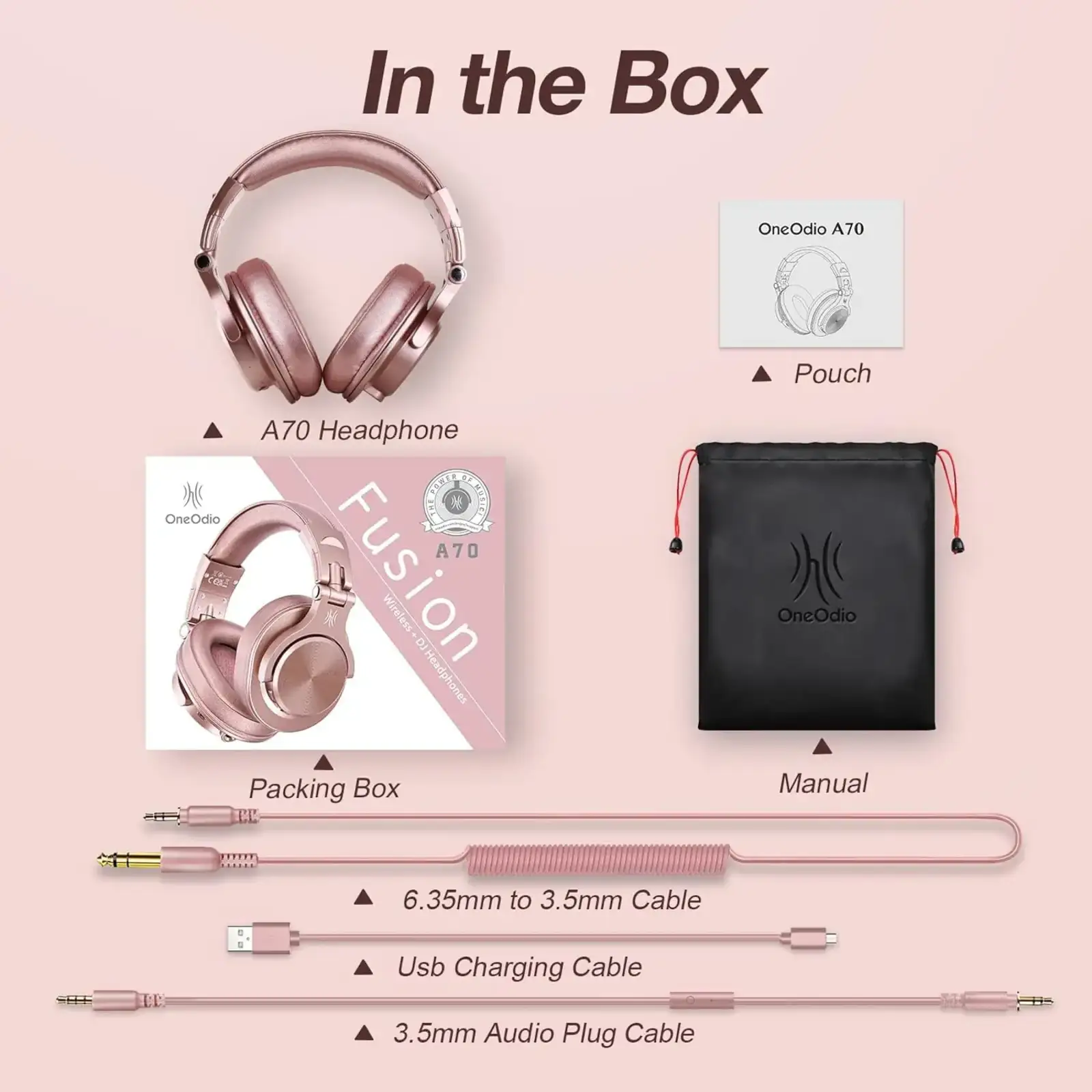 Гарнитура OneOdio Fusion A70 Rose Gold (A70 Rose Gold) UA