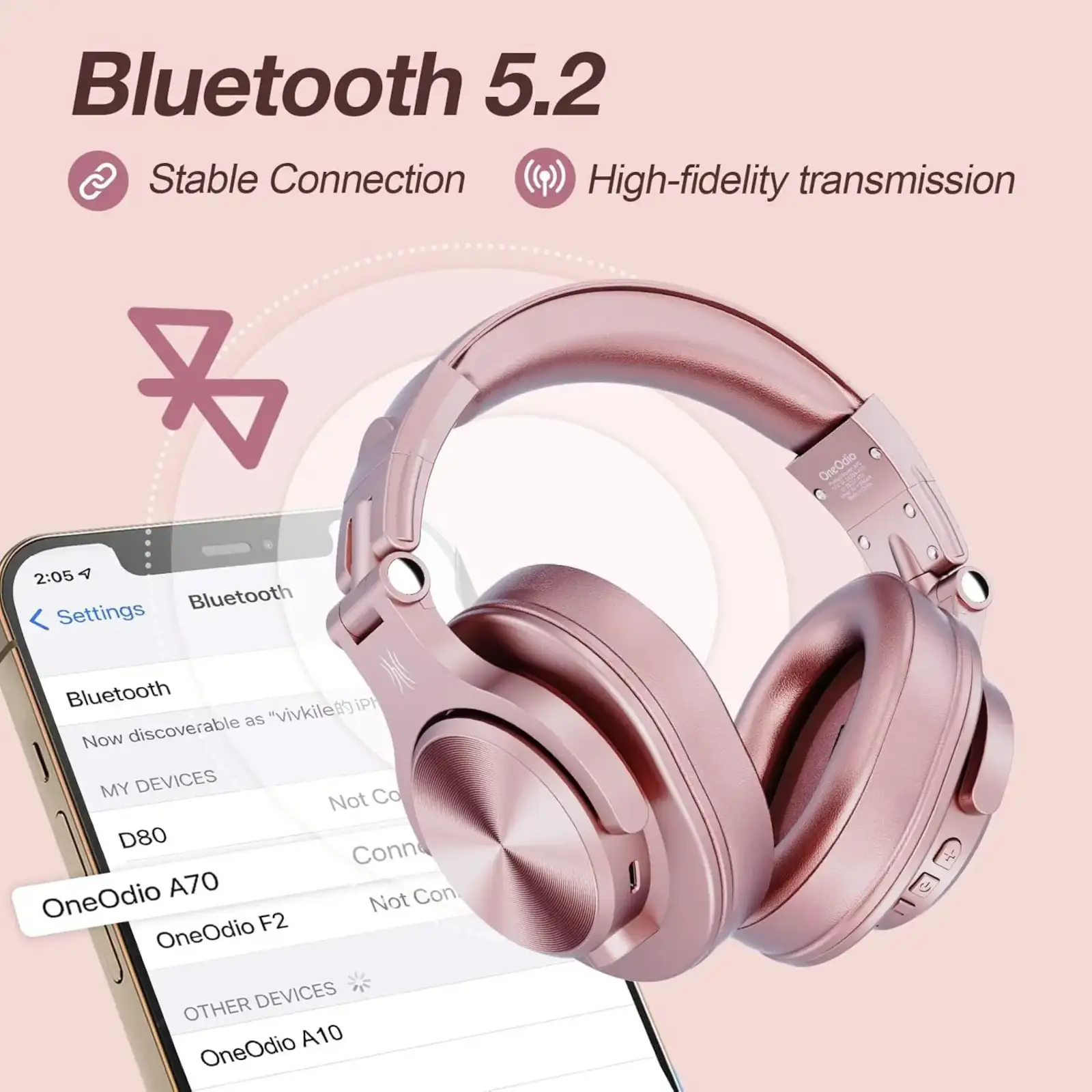Гарнитура OneOdio Fusion A70 Rose Gold (A70 Rose Gold) UA