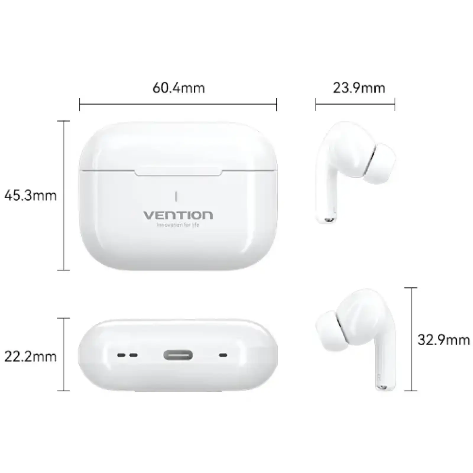 Навушники TWS Vention Elf Earbuds ECHO LITE E11 White (NBVW0) UA