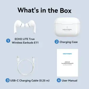 Навушники TWS Vention Elf Earbuds ECHO LITE E11 White (NBVW0) UA