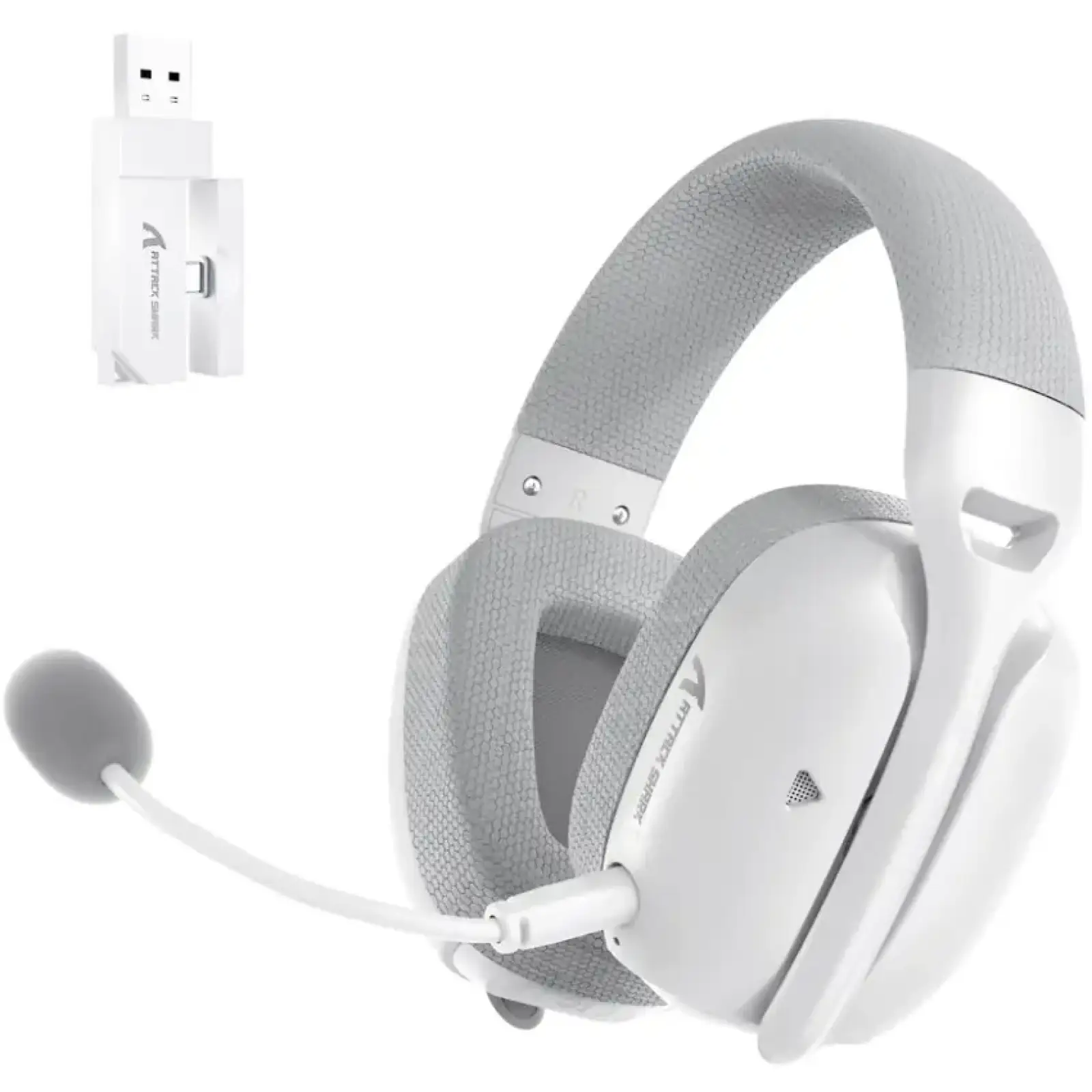 Ігрова гарнітура Attack Shark L80PRO Wireless, 2.4GHz/Bluetooth/3.5mm White (L80PROW_AS) UA