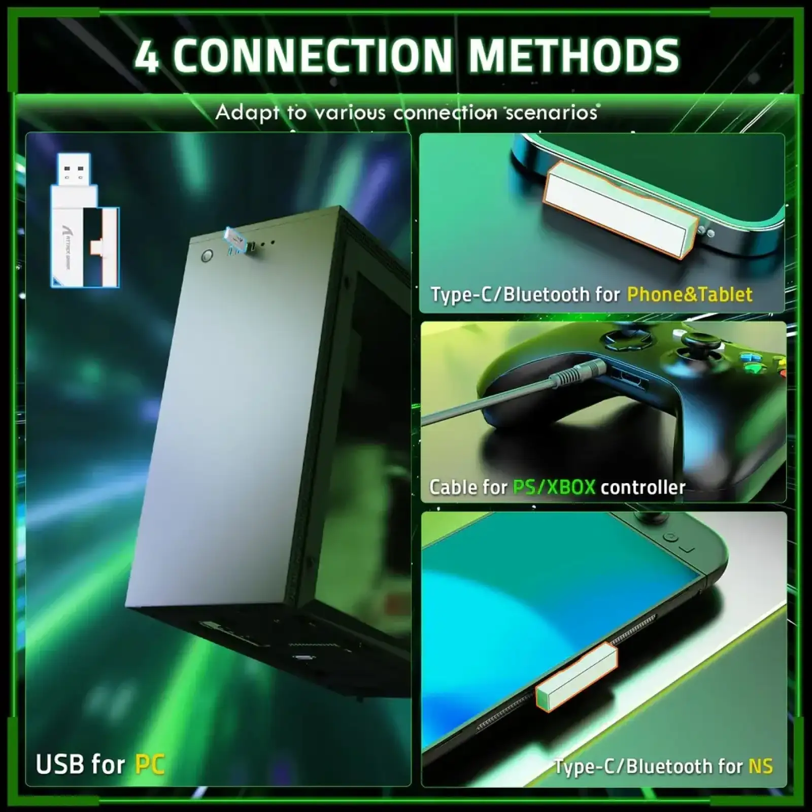 Ігрова гарнітура Attack Shark L80PRO Wireless, 2.4GHz/Bluetooth/3.5mm White (L80PROW_AS) UA