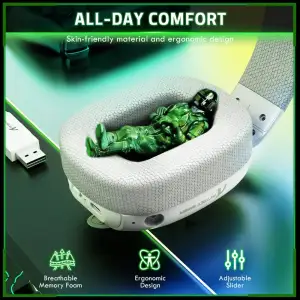 Ігрова гарнітура Attack Shark L80PRO Wireless, 2.4GHz/Bluetooth/3.5mm White (L80PROW_AS) UA
