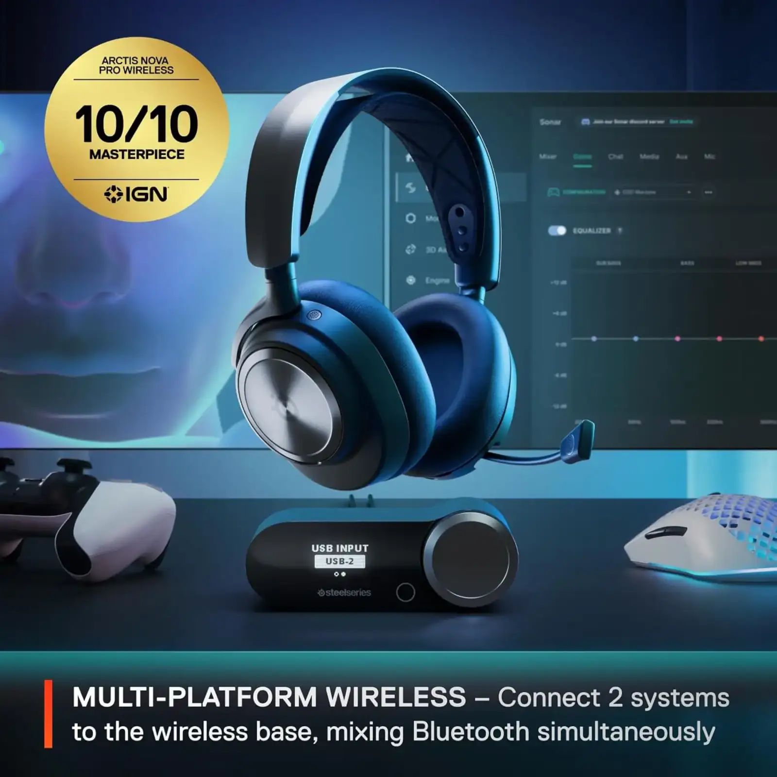 Ігрова гарнітура SteelSeries Arctis Nova Pro Wireless P Black PC/PS/SW/MAC/MOB (61522) UA