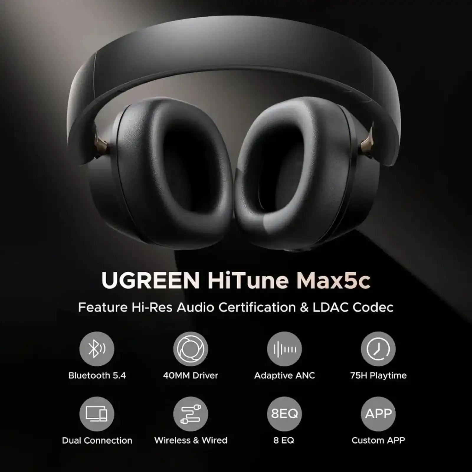 Навушники UGREEN HP203 HiTune Max5С Hybrid ANC Black (35757) UA